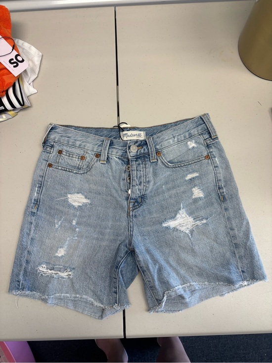 Madewell Pants - Madewell Light Blue Distressed Denim Jean Shorts